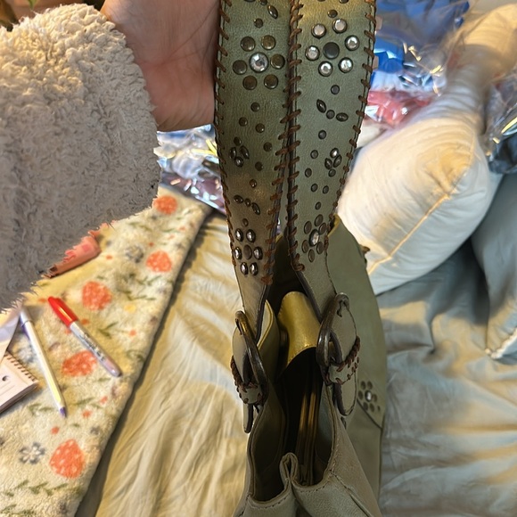 Y2K olive green Nine West leather shoulder bag - Picture 9 of 14